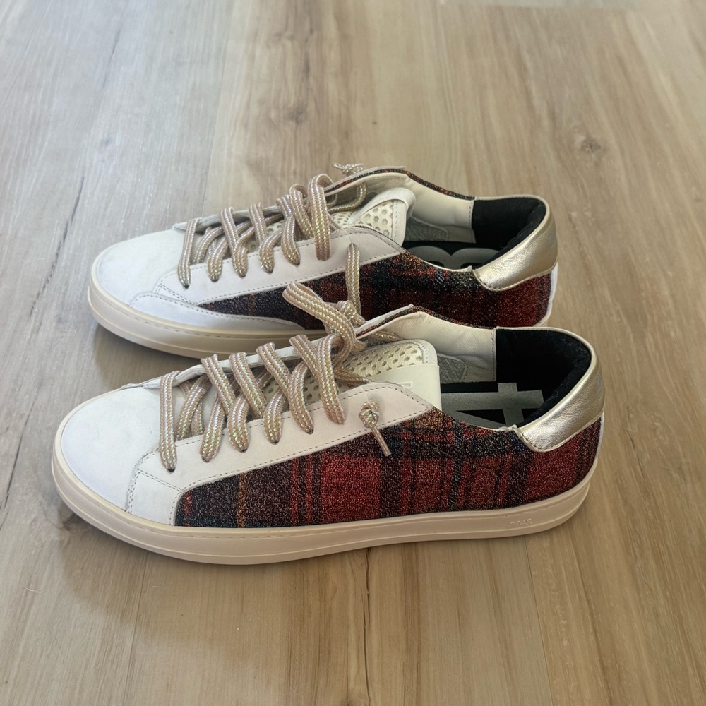 Plaid Red and White Sneakers